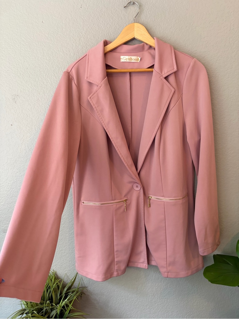 Women's Dusty Rose Blazer Jacket Size Large Office Workwear